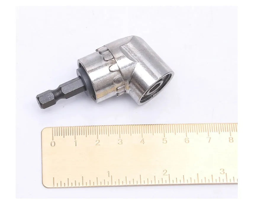 Silver flexible shaft screwdriver with 105-degree angled head for corners and confined spaces