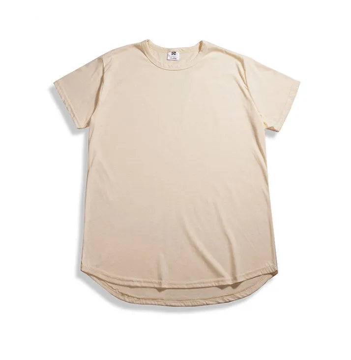 Men's oversized hip hop T-shirt in Khaki, relaxed fit, cotton blend, shown front view