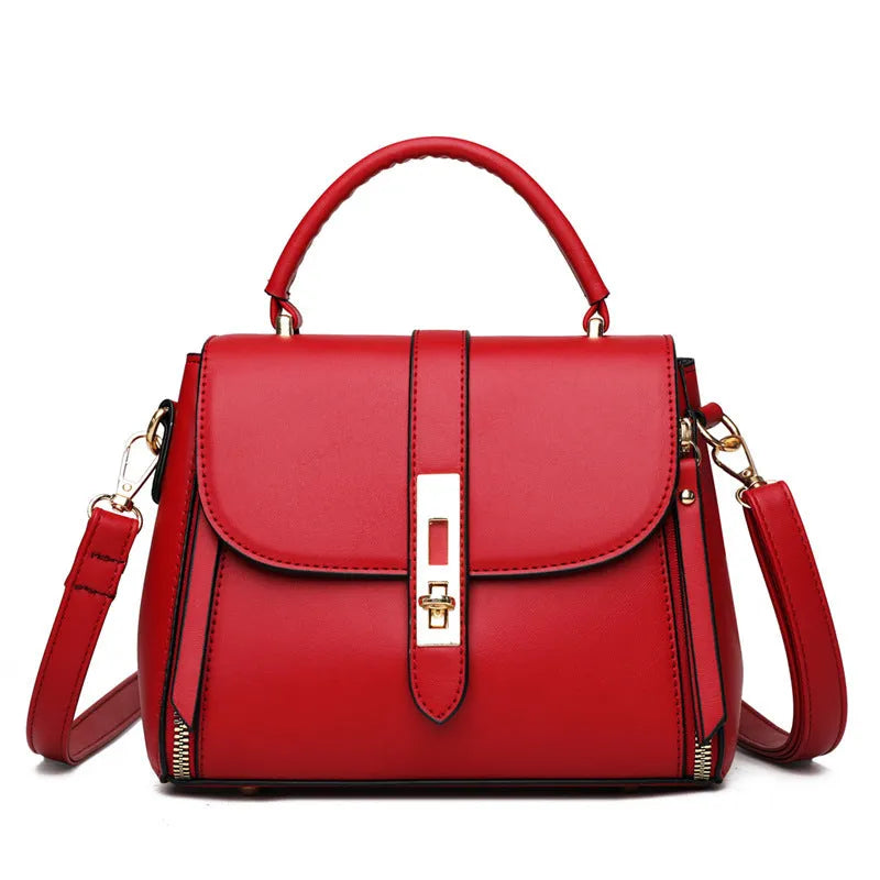 Soft PU leather women's shoulder messenger bag in square vertical shape with adjustable strap