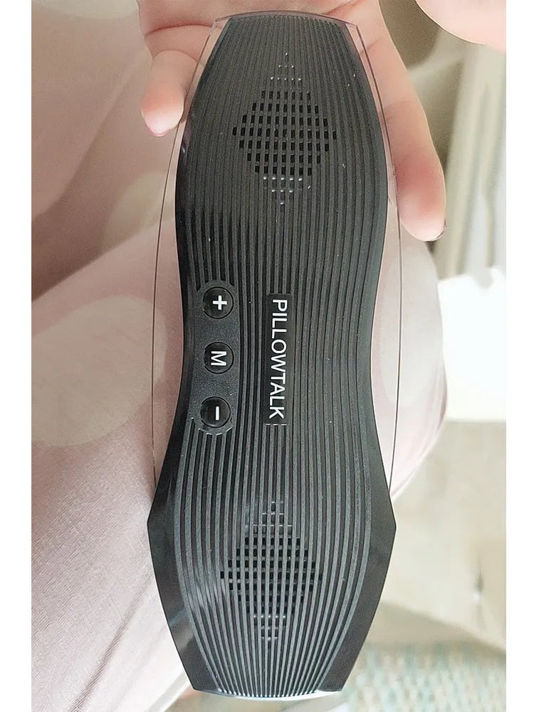 Black wireless in-ear Bluetooth headphones designed for sleep comfort with built-in microphone
