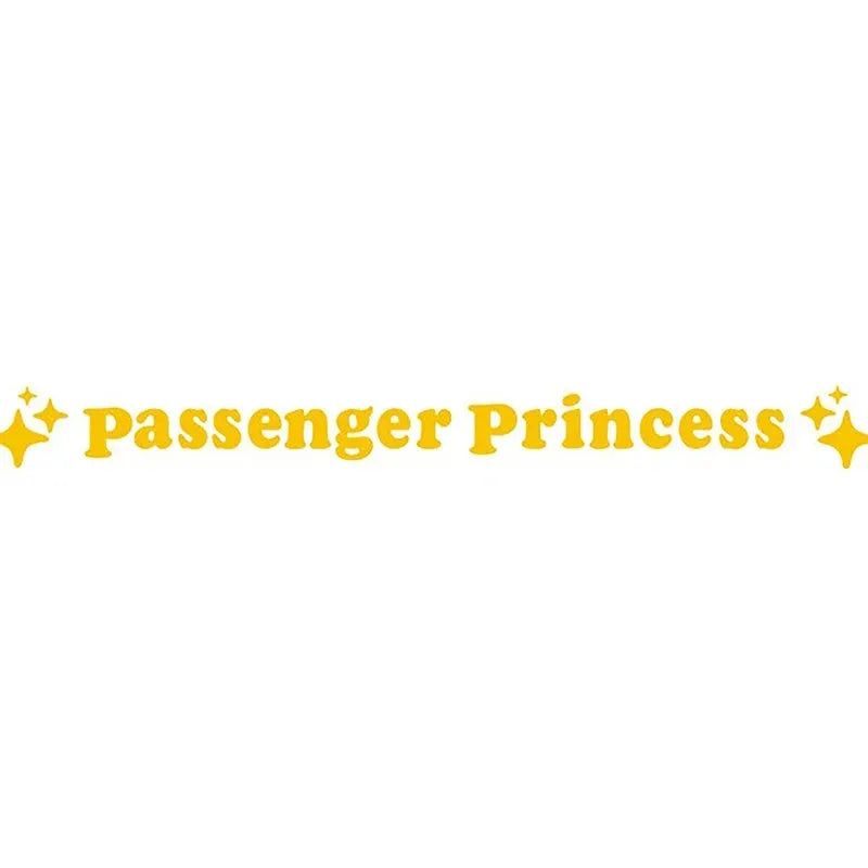 Passenger Princess text on a 12.5cm reflective vinyl car decoration sticker