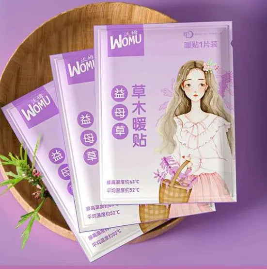 Self-heating argy wormwood warming plaster for menstrual comfort with adhesive backing