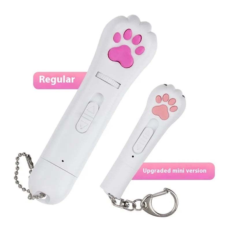 Plastic cat teasing stick with laser functions and moonlight lamp in blue colour option