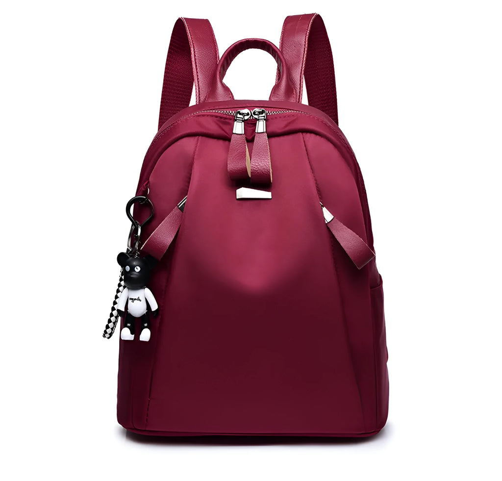 Medium black Oxford cloth fashion rucksack with internal phone and ID pockets
