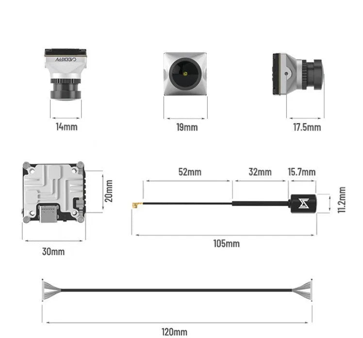 Caddx ADAPTS DJI FPV digital transmission kit with Polar Vista module, screws and cables