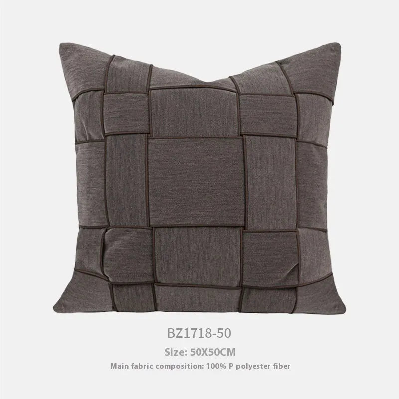 Square 50x50cm woven chenille decorative cushion in a choice of colours.