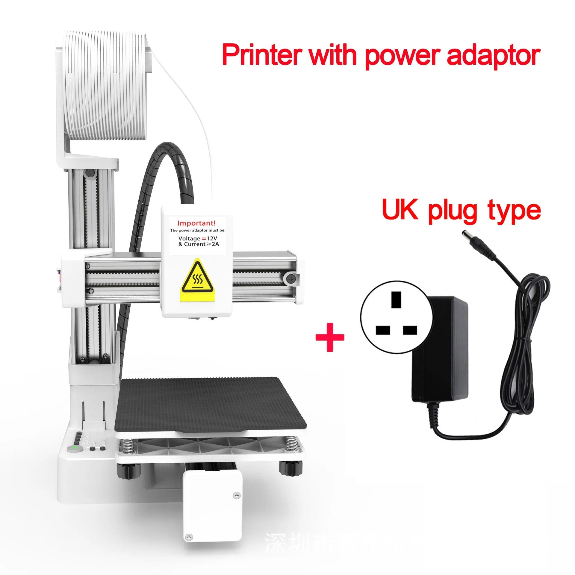 White EasyThreed K10 3D printer with 175mm print height for TPU and PLA filaments