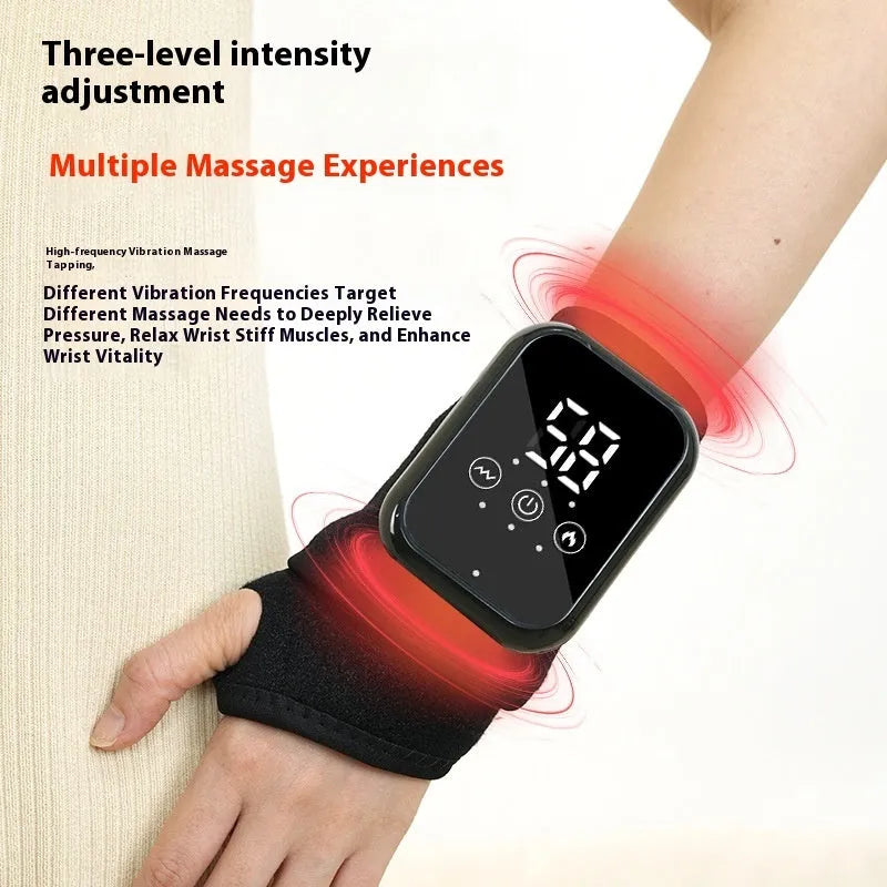Black electric heating ankle sleeve showing 8W power specification