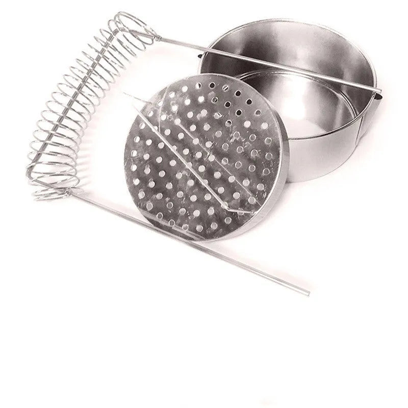 Stainless steel oil painting pen washer with spring brush holder and leaking plug, silver colour
