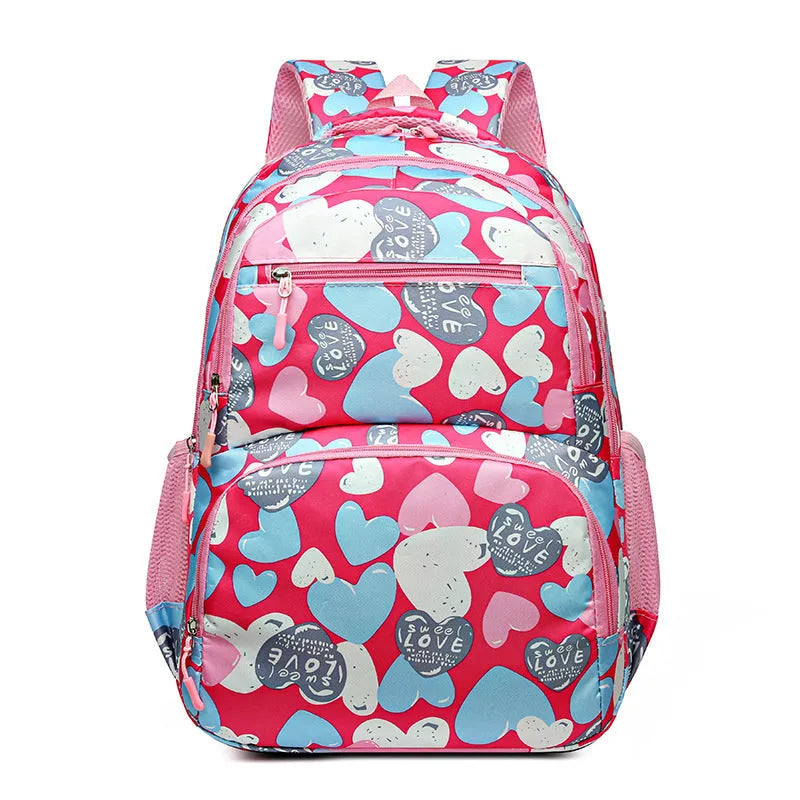 Blue student school backpack with air pillow straps and large main compartment