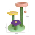 Cat tower with sisal scratching posts, 28 inch stable climbing tree for indoor cats, backrest style
