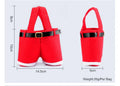 Red velvet Christmas candy bag 21x14.5cm with soft fabric surface on white background