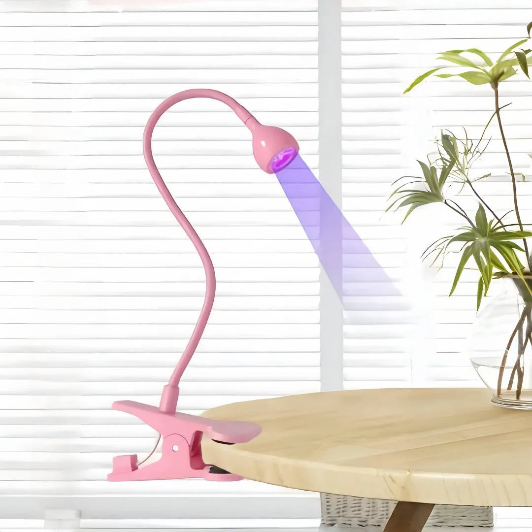 USB clip goose neck nail lamp with 395nm purple light for curing UV nail polish