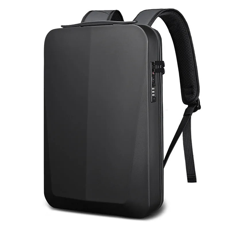 PC blister hard case computer bag with combination lock in silver, 45x30x8cm, business commuting style