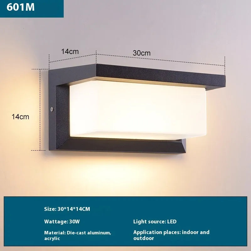 Retro outdoor waterproof square LED wall light with aluminium lampshade in European style