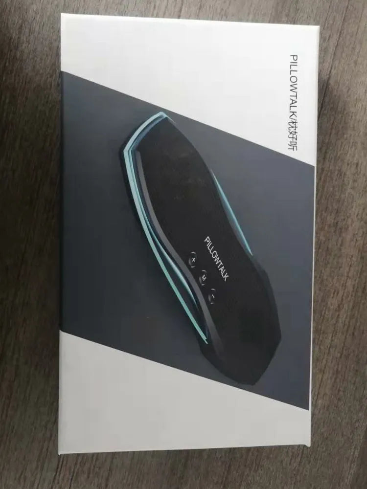 Black wireless in-ear Bluetooth headphones designed for sleep comfort with built-in microphone
