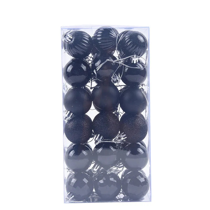 36 assorted Christmas balls in a whole box, each 4cm diameter, multicolour