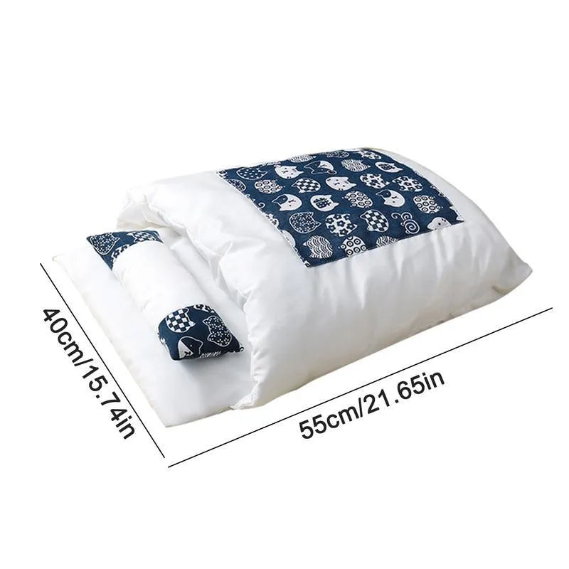 Cat bed winter removable sleeping bag with pillow for cats up to 10 kg