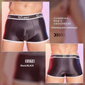 Men's shiny silky nylon boxers in black, white and sapphire blue colours with free size fit