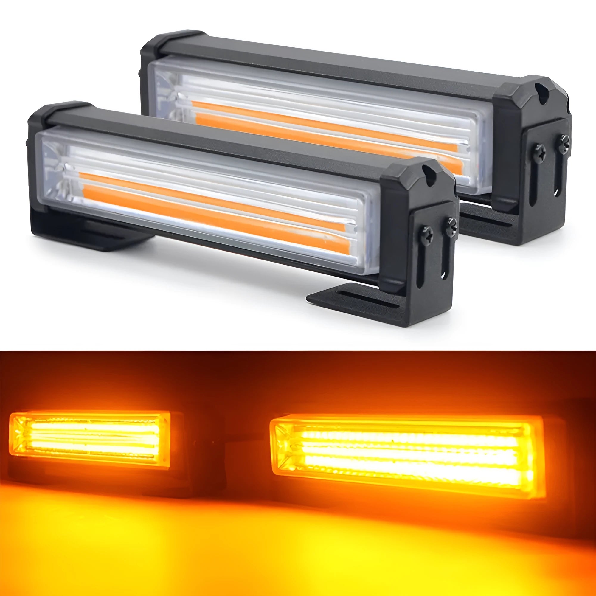 Yellow aluminium alloy LED strobe warning light with 160mm housing