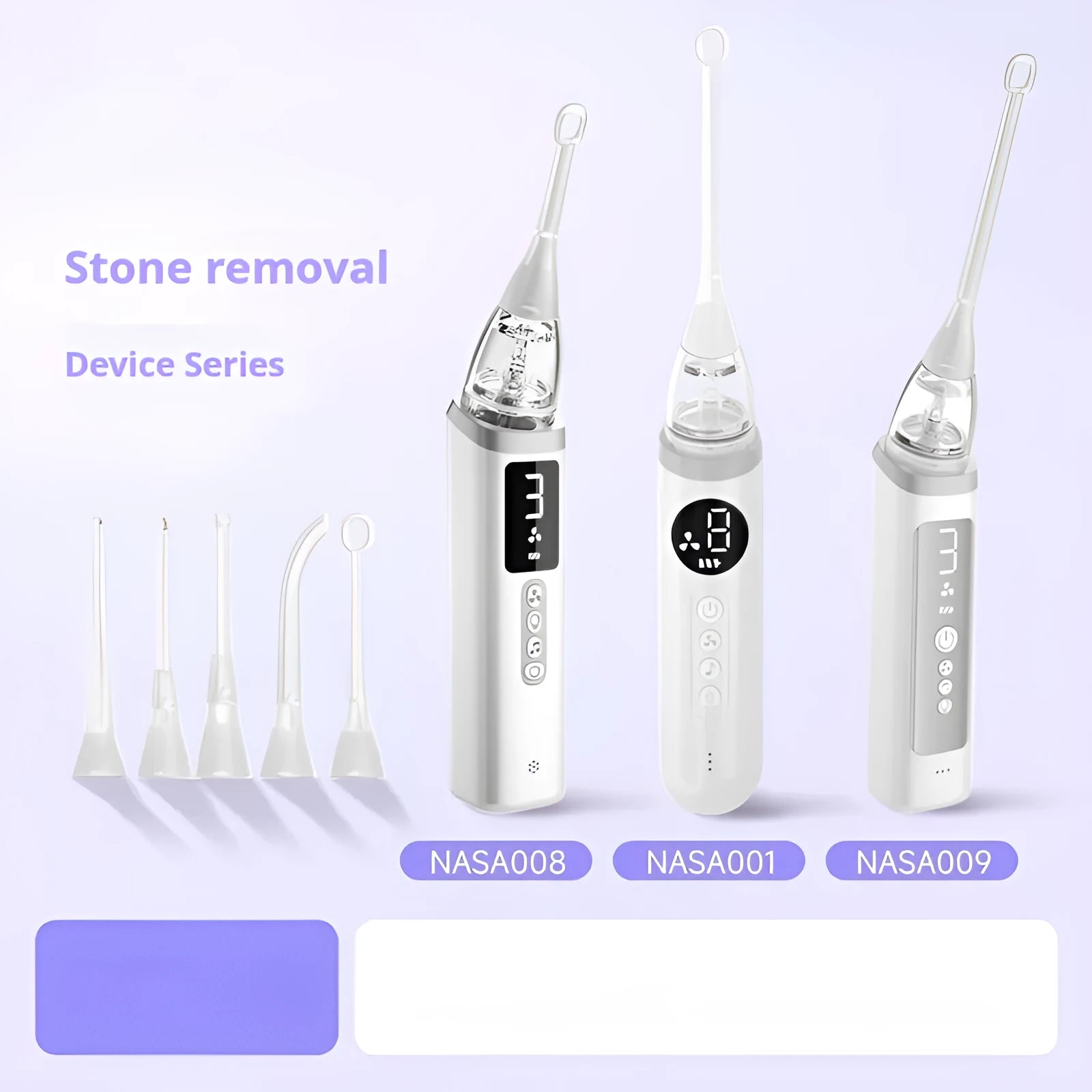 Stainless steel tonsil stone extractor oral cleaning tool set in milky white colour