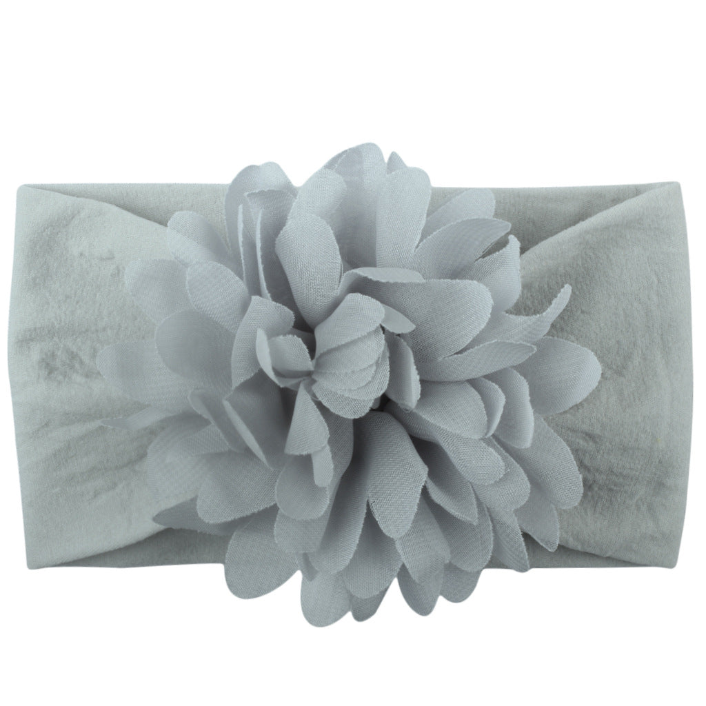 Sweet Chiffon Flower Baby Hairband - Super Soft, No-Mark Nylon Headdress for Princess Girls, 0-36 Months