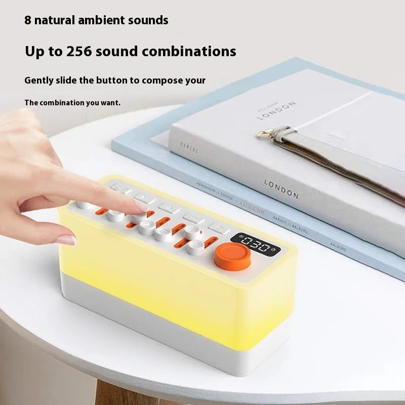 White noise sleep sound machine with Bluetooth speaker and seven-color RGB night light