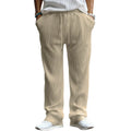 Men's loose striped trousers with high waist and straight leg fit in four colour options