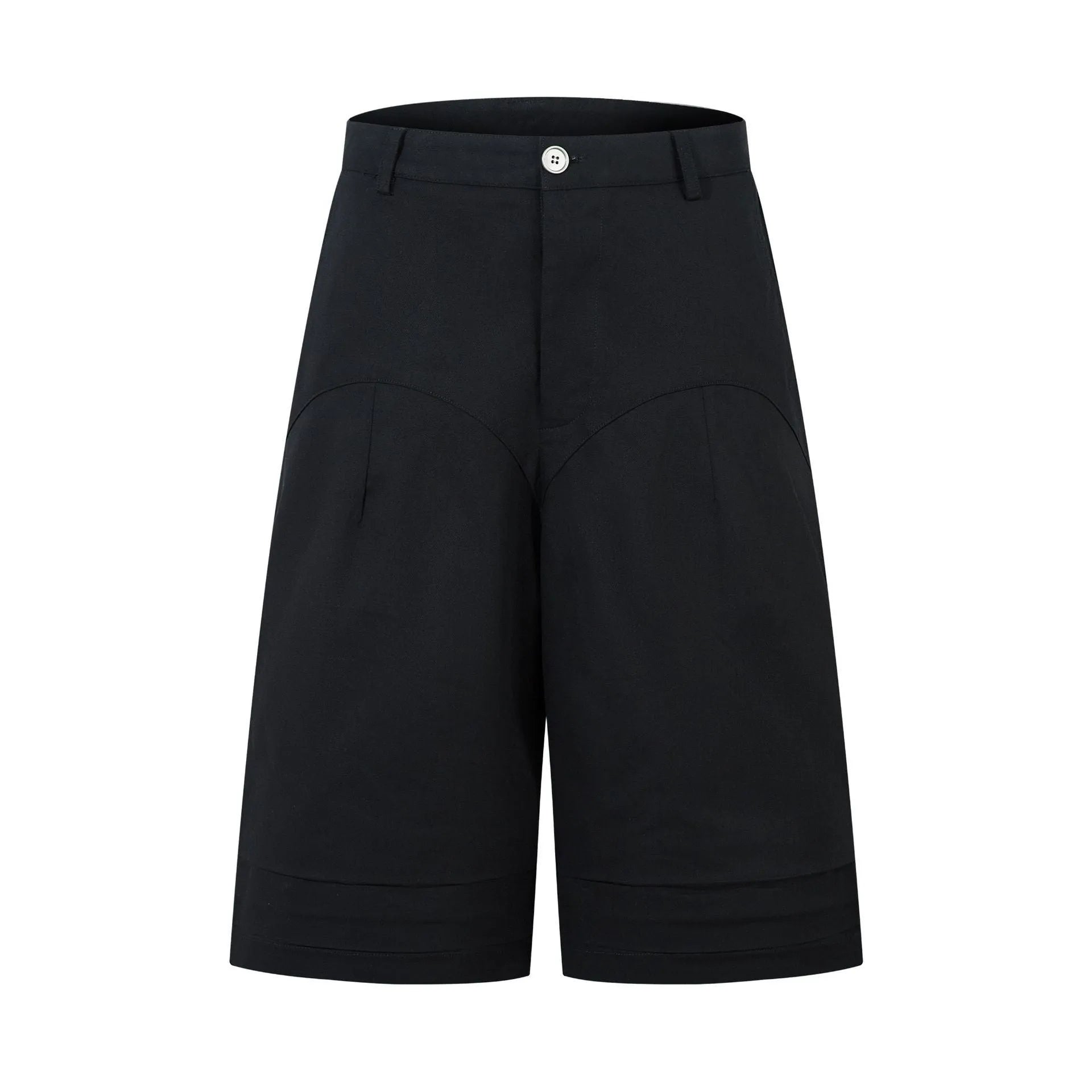 Retro wide leg straight cut denim middle pants in black and green colours showing loose fit and fifth pants length