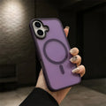 Skin friendly matte magnetic PC phone case for iPhone 16 Pro Max in black with raised bezels