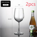 Clear acrylic wine glass with stem and bowl, shown in 550ml and 300ml sizes for party catering.
