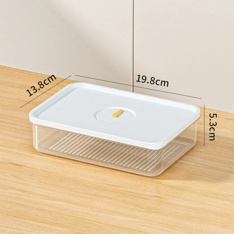 Home Fashion Personality Refrigerator Storage Box in food grade plastic with airtight lid, simple style, available in multiple sizes including 1900ML
