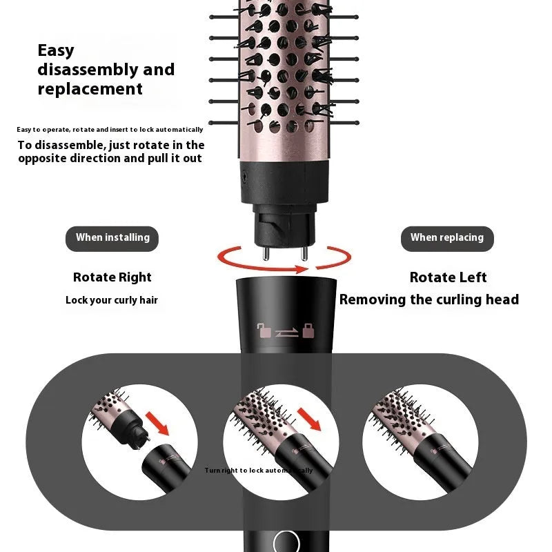 Rose gold automatic hair curler with large wave barrel and three included headbands