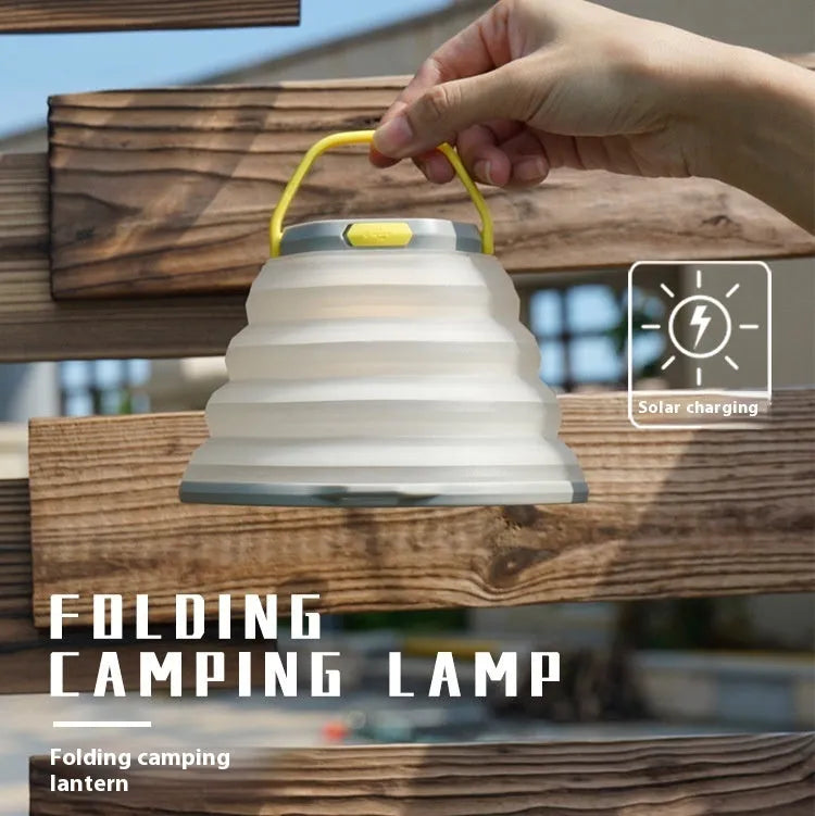 White rechargeable camping lamp with large capacity battery for tents and outdoor use