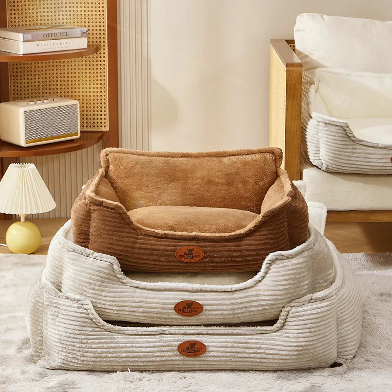 Universal kennel washable bed for small and medium dogs in coffee colour