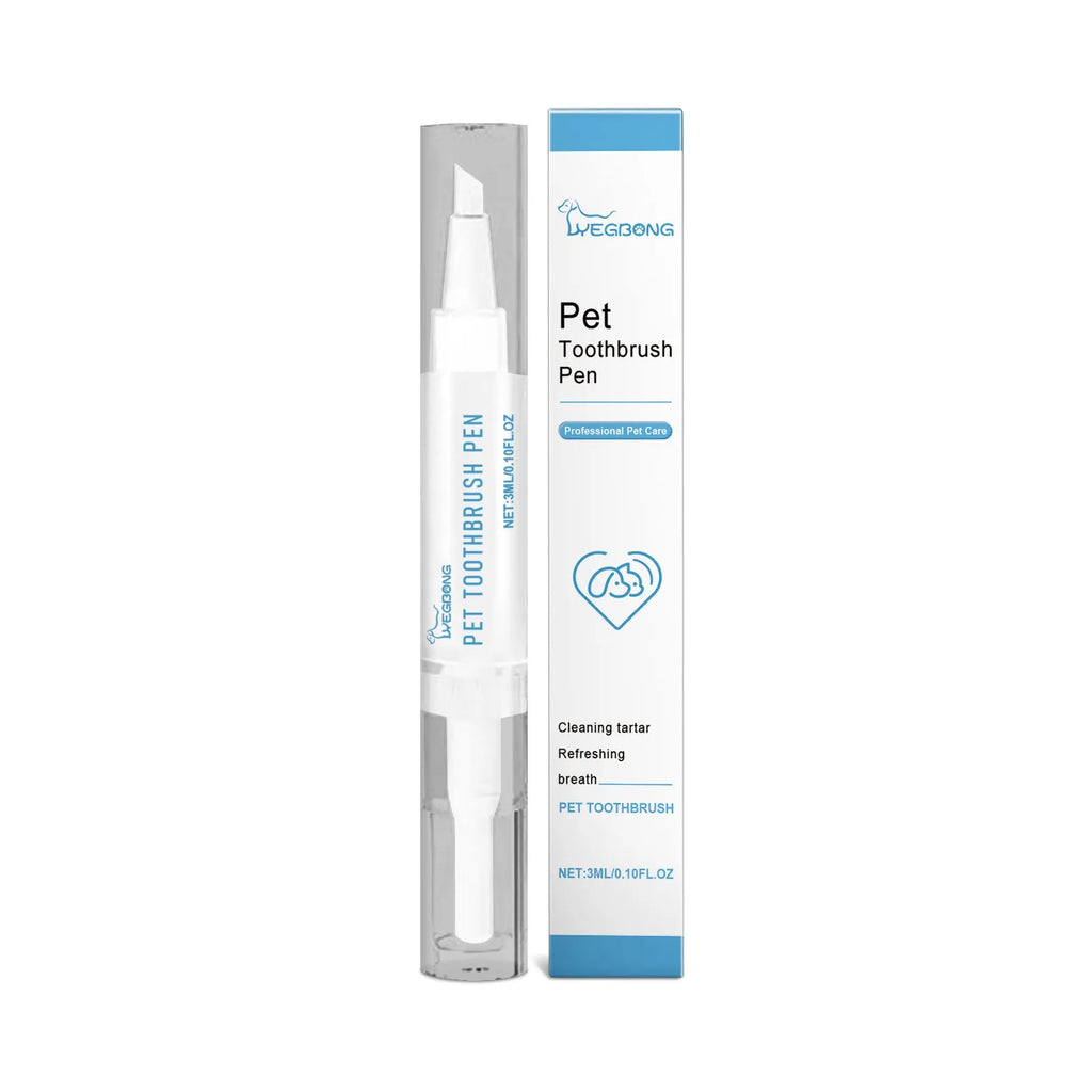 Pet teeth cleaning brush measuring 1.1x12.5cm with 3ml dental solution