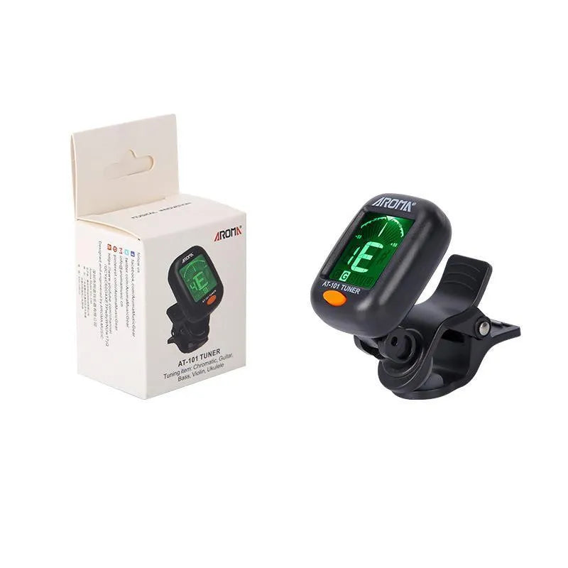 Automatic clip-on multi-function tuner for guitar and other string instruments in CG-01 colour