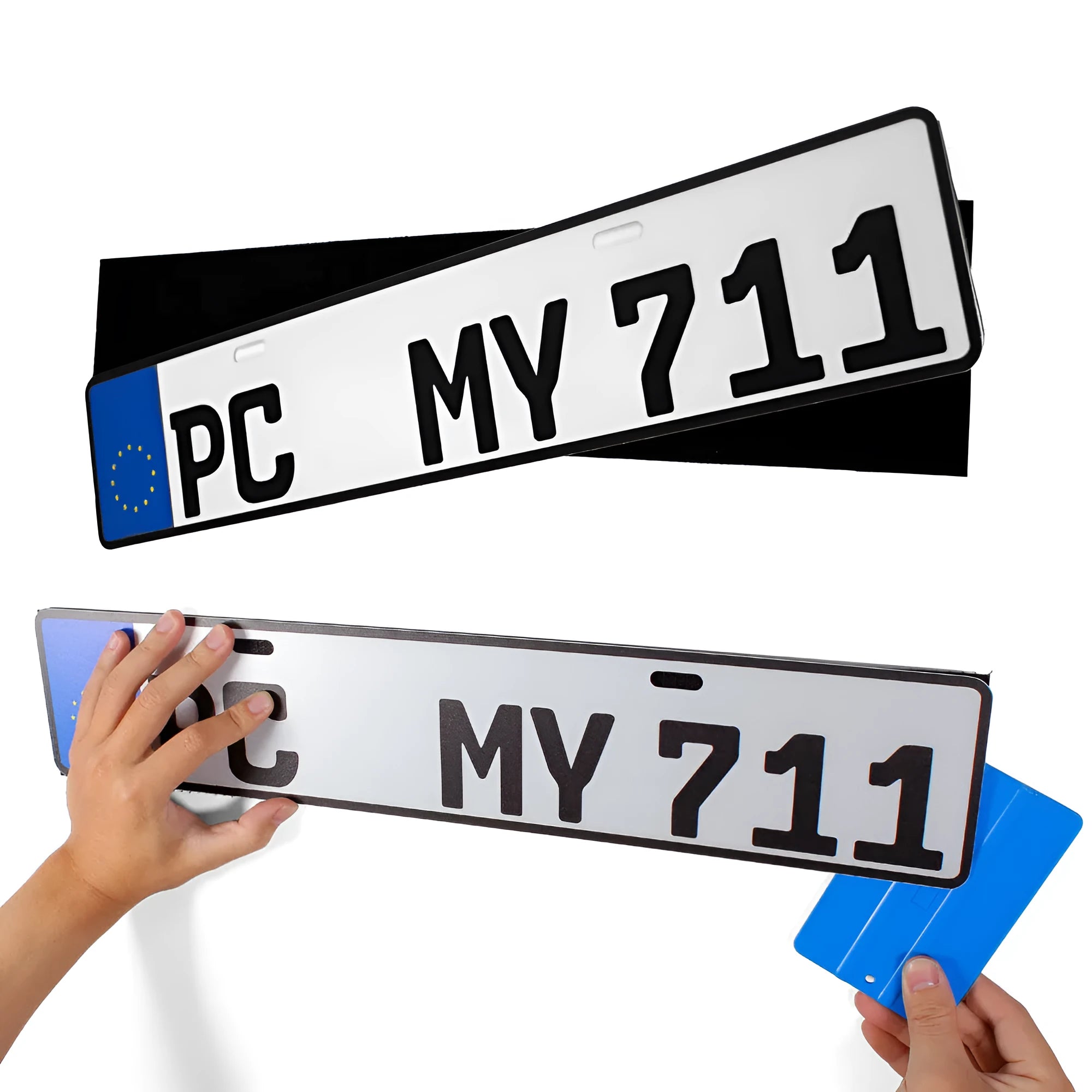 Right-angle 100x500mm double-sided adhesive tape for vehicle licence plate mounting