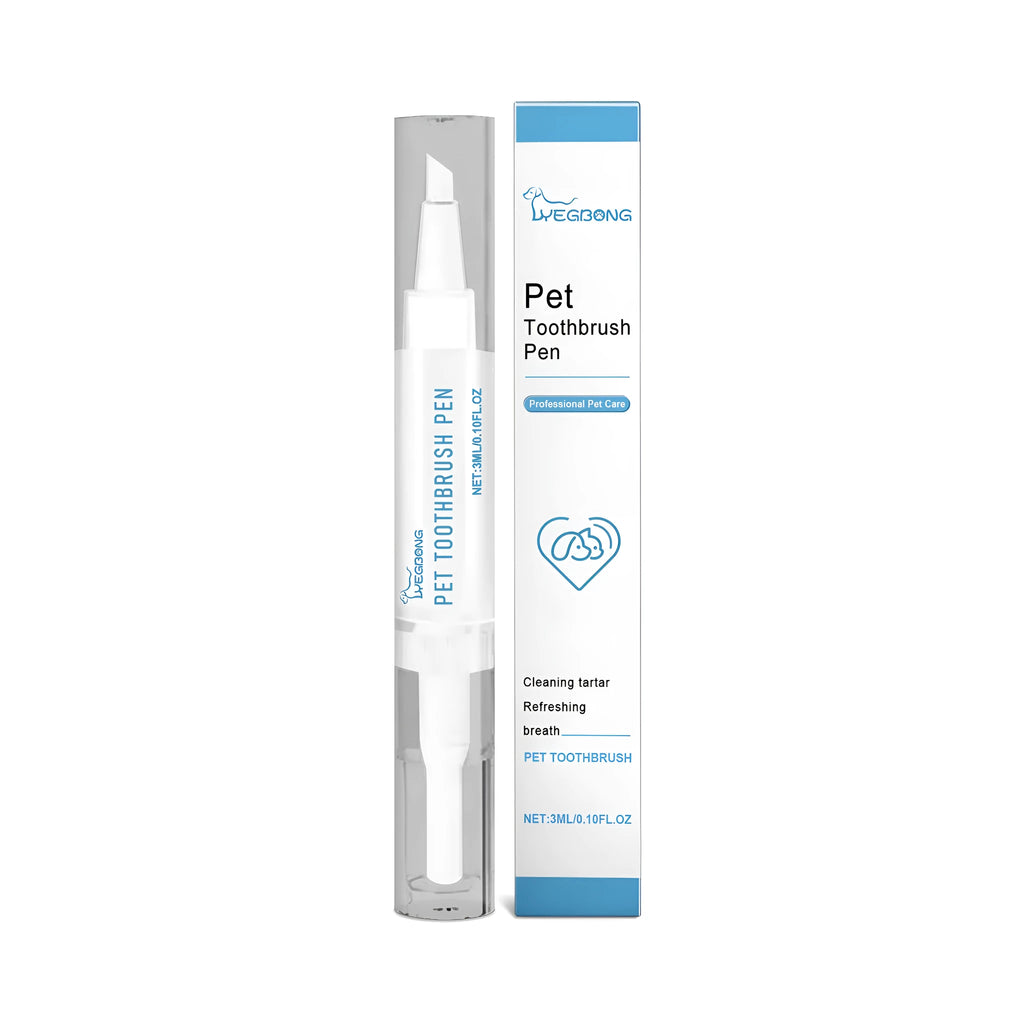 Pet teeth cleaning brush measuring 1.1x12.5cm with 3ml dental solution