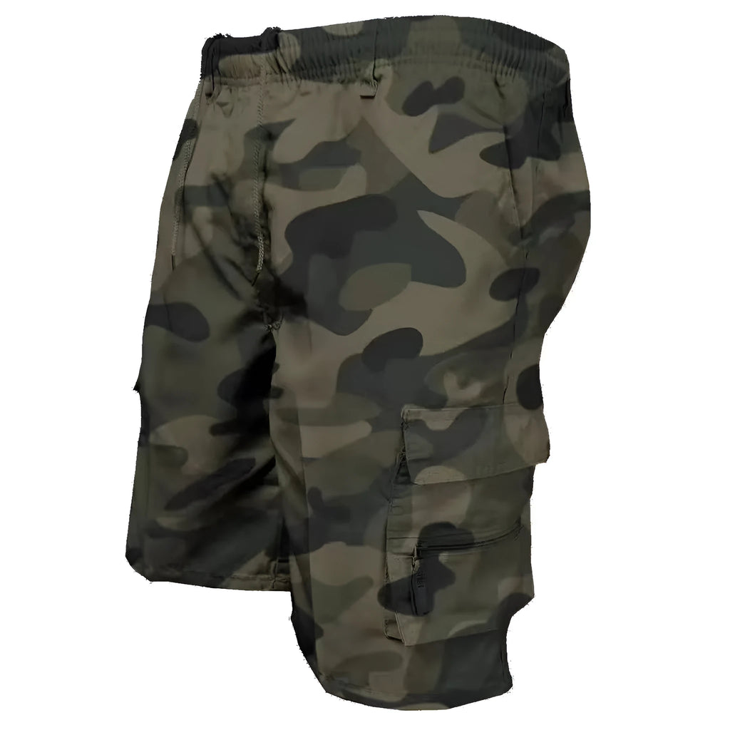 Men's cotton casual shorts with multiple pockets and drawstring waist in various colours