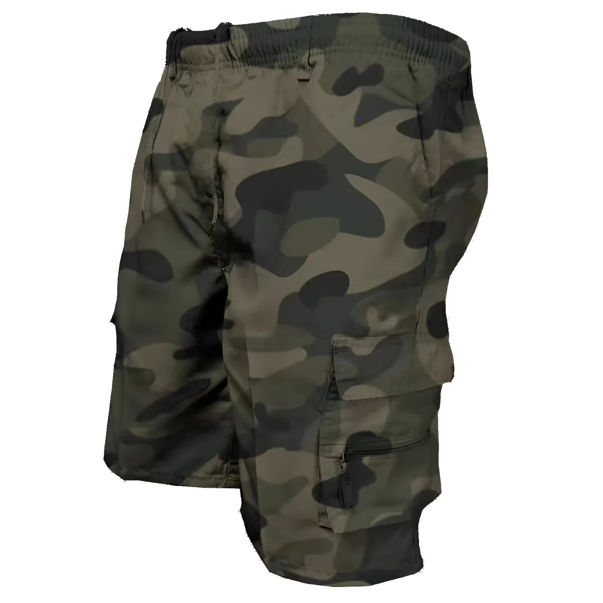 Men's cotton casual shorts with multiple pockets and drawstring waist in various colours