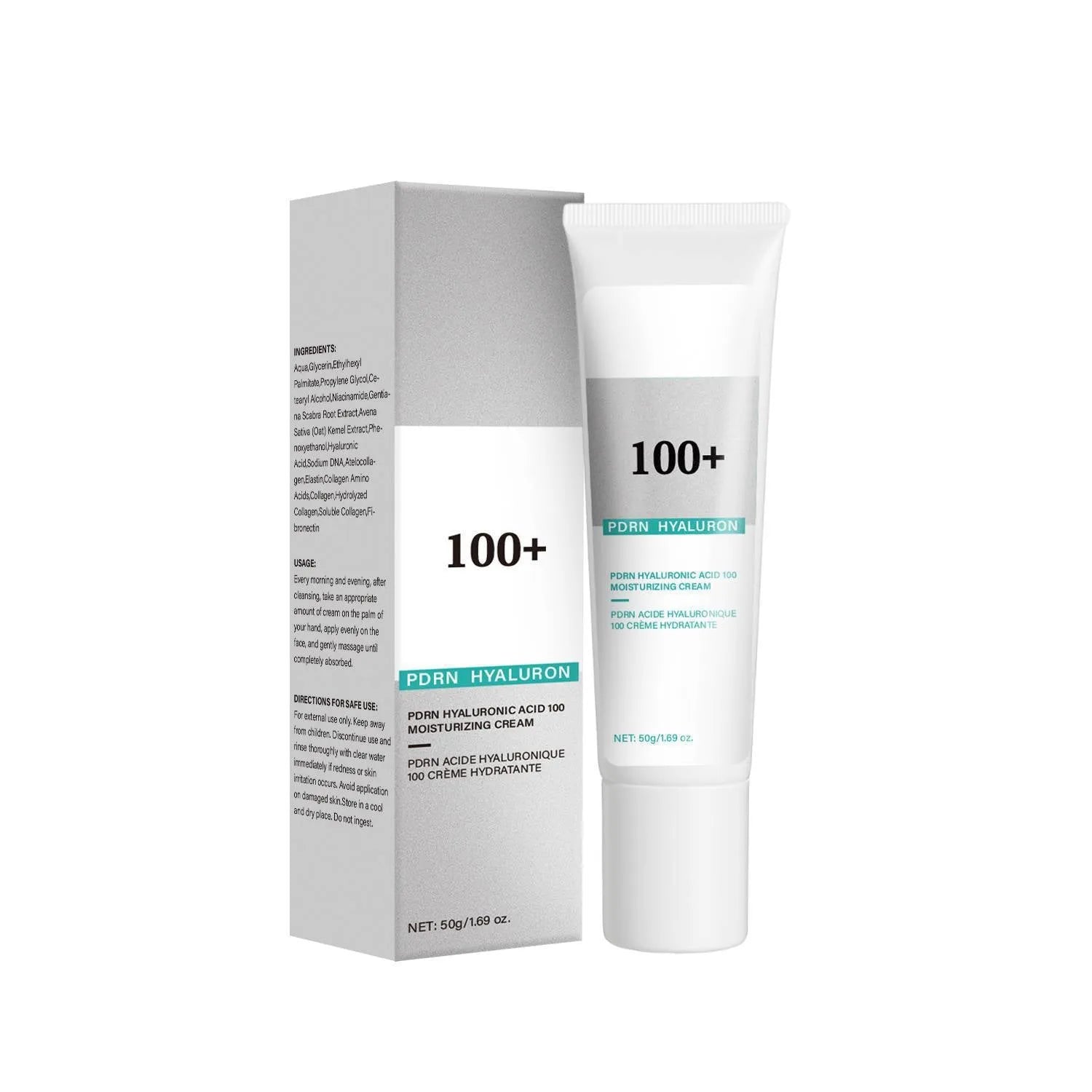 Hyaluronic Acid Cream 50g in white container with blue label, model FP-F059