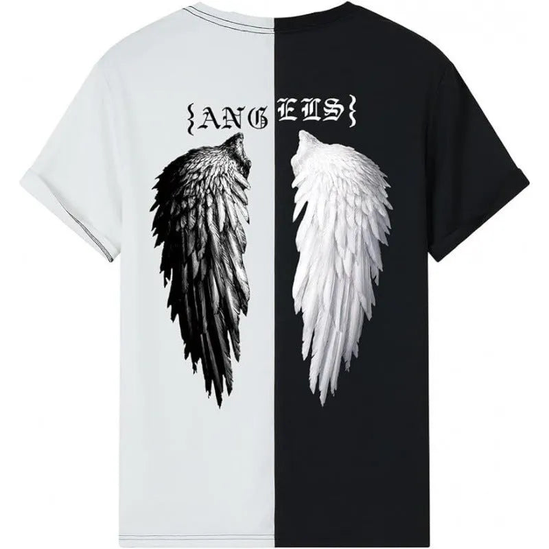 Men's printed street style sports t-shirt with digital pattern on polyester fabric