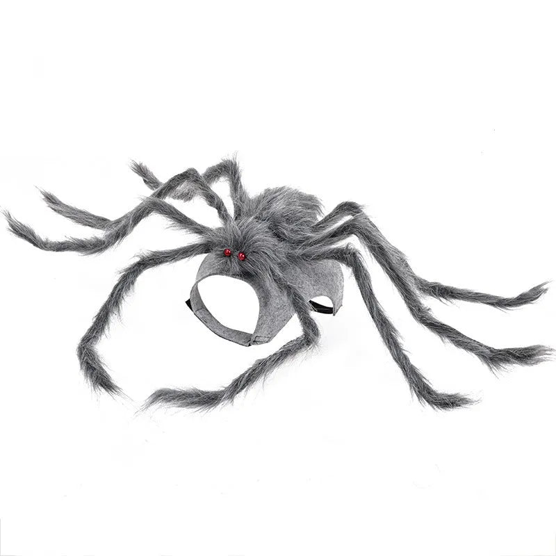 Halloween spider costume for pets in grey, brown, black or purple colours