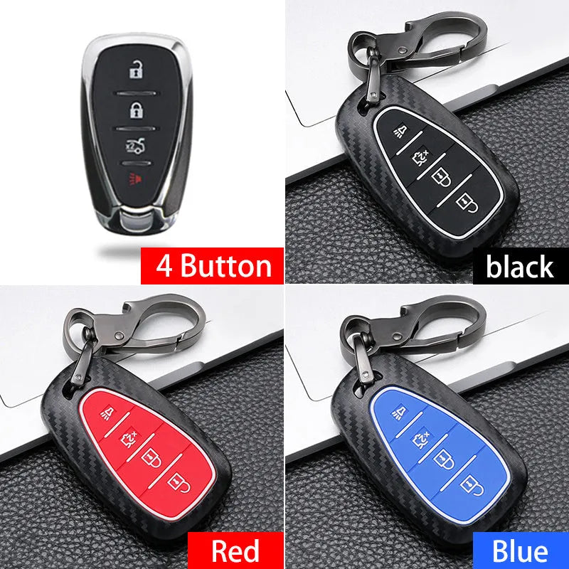 Plastic car key case for Chevrolet smart fob, double-sided frosted ABS, black colour, with button cutouts