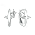 Minimalist star design sterling silver clip-on earring with XINGX motif.