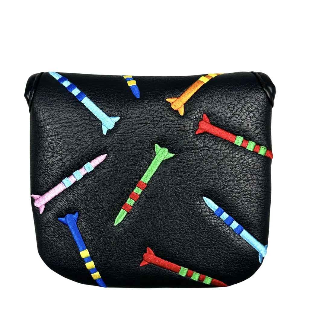 Black and white PU leather protective sleeve for Rocket Pattern Square golf putters