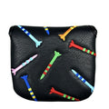 Black and white PU leather protective sleeve for Rocket Pattern Square golf putters