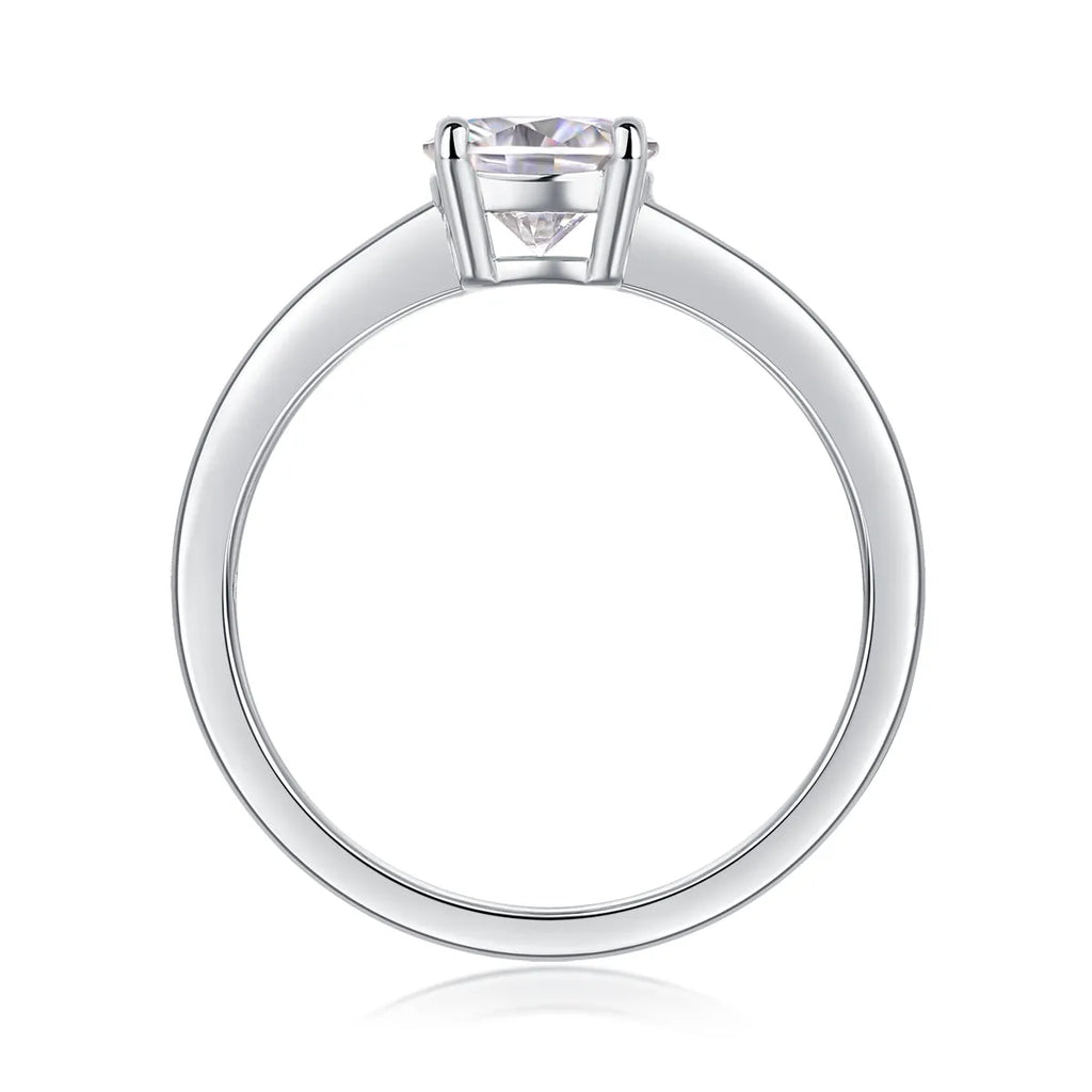 Heart-shaped 1 carat moissanite wedding ring set S925 silver platinum-plated with gift box