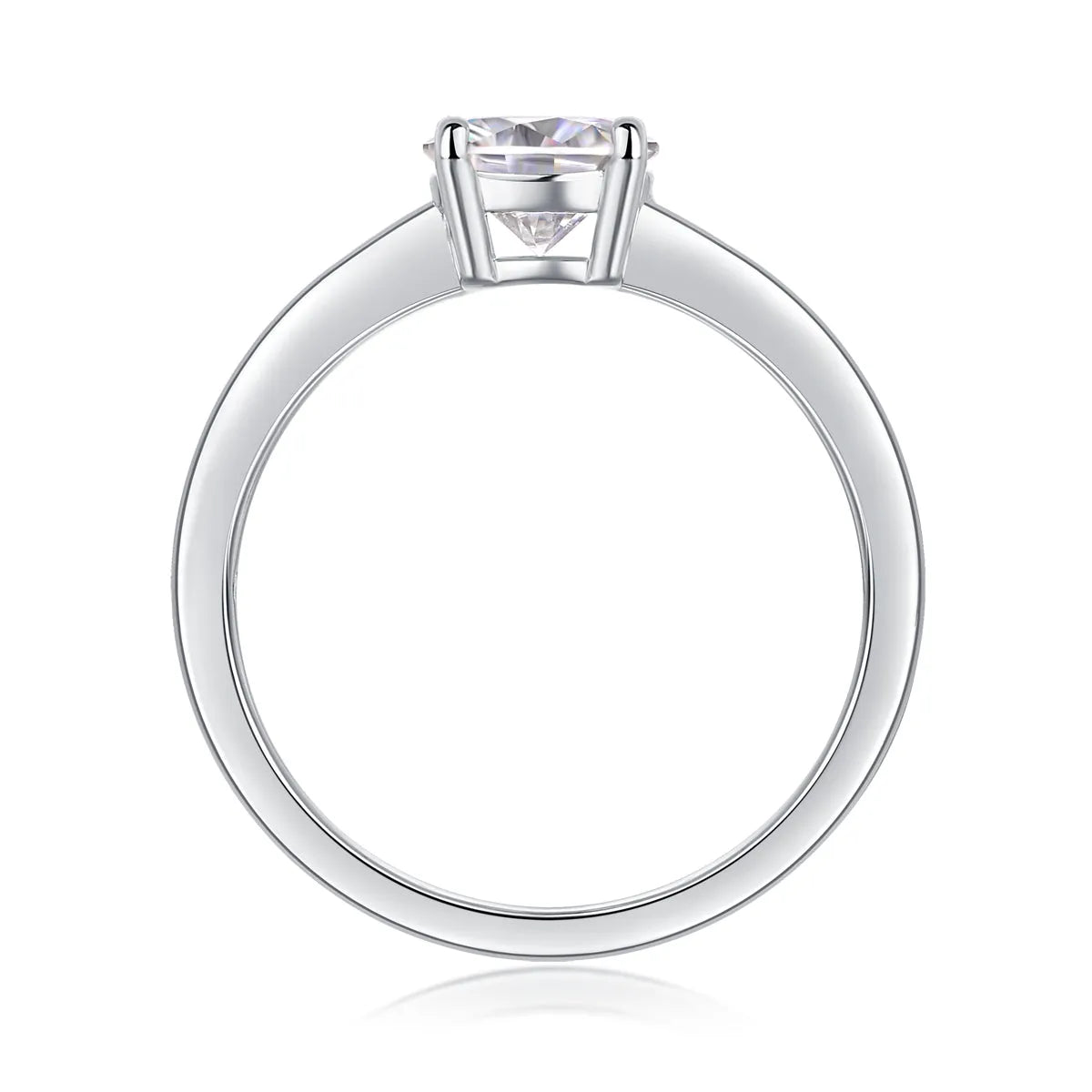 Heart-shaped 1 carat moissanite wedding ring set S925 silver platinum-plated with gift box